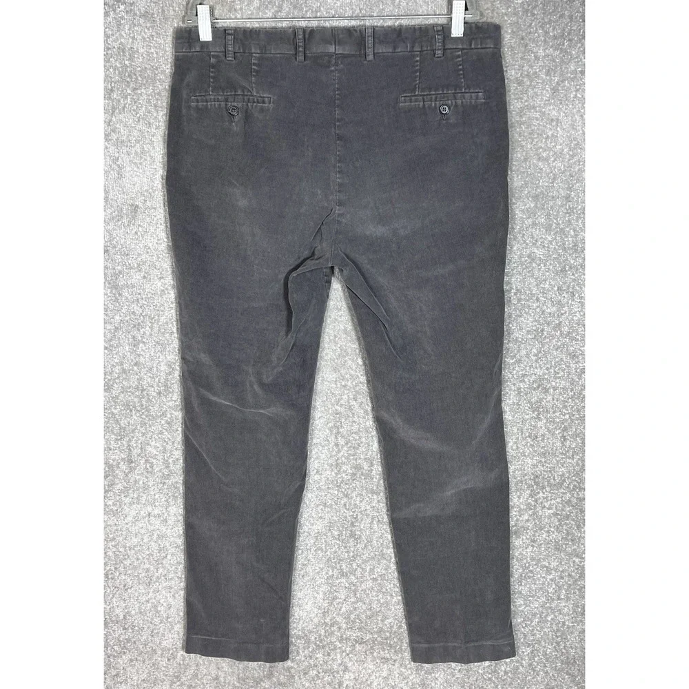 LAUREN Ralph Lauren Corduroy Pants Mens 38x32 Gray VTG Dog Print Waistband Trim